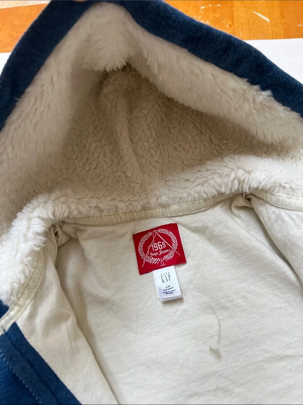 BabyGAP 2 piece Sherpa-Lined 1969 Zip Hoodie Embroidered with Sweatshirt bag 4-5
